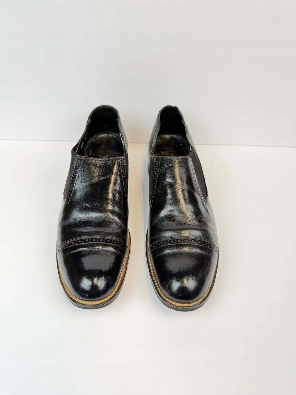 Stacy Adams Men's Madison Cap Toe Slip On Black Leather Shoes 00017-01 Size 10 D